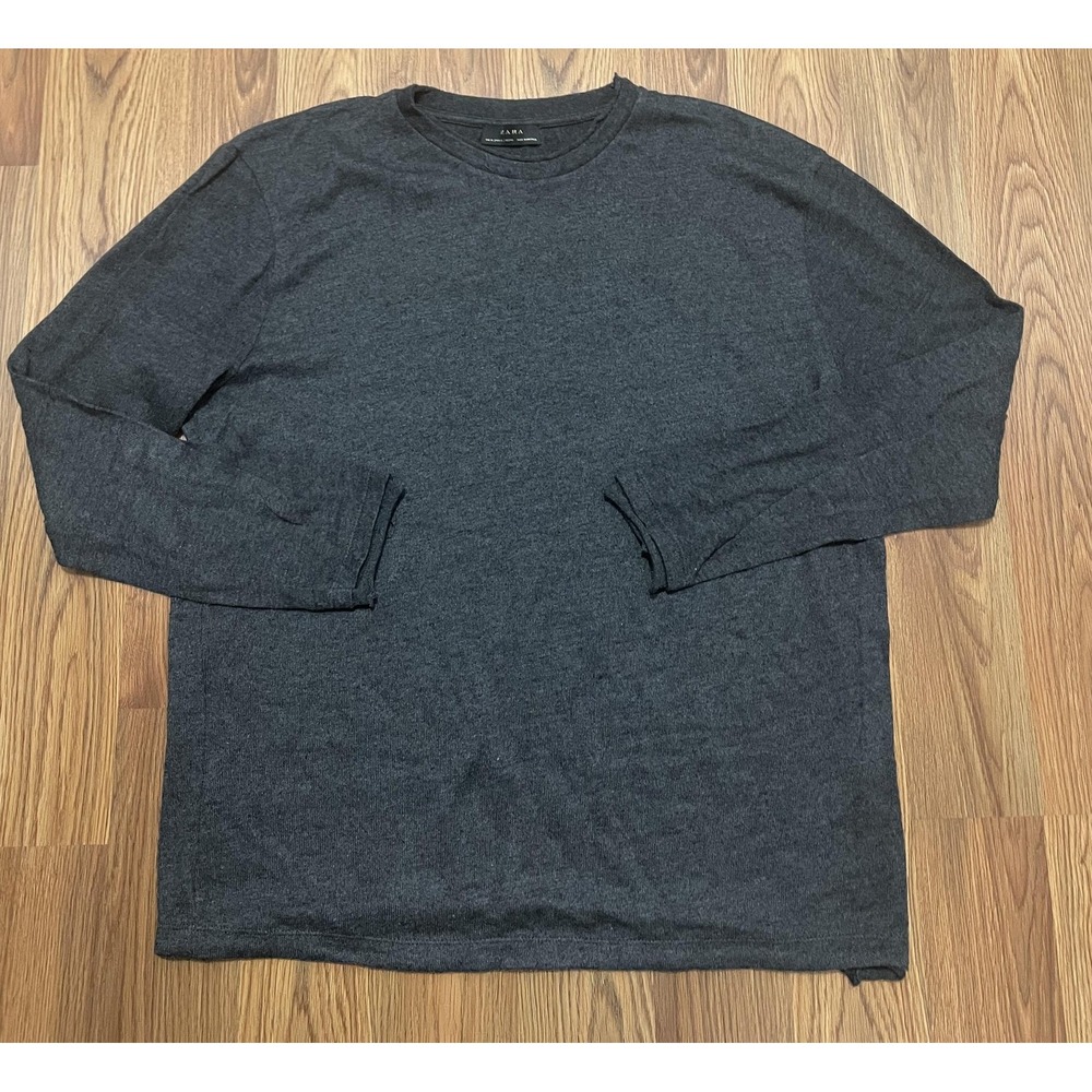 Zara Shirt Mens Extra Large Heather Knit Crewneck Lightweight Portugal